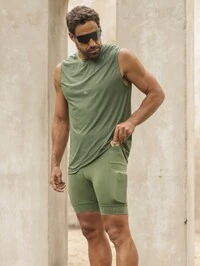 Bermuda Masculina Performance Running Military