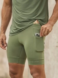 Bermuda Masculina Performance Running Military