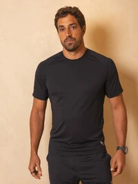 Camiseta de Corrida Masculina UV Running Blackout