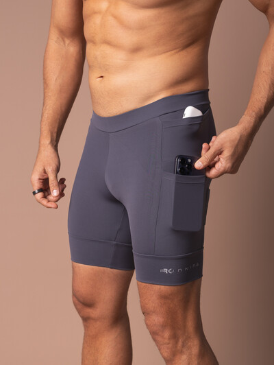 FotoBermuda Masculina de Corrida Performance Running Grey