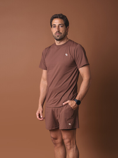 Foto Camiseta UV Masculina Grounded Cocoa