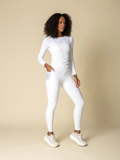 Foto Legging de Corrida Running Ready White