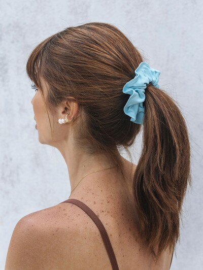 Foto Scrunchie Azul Claro