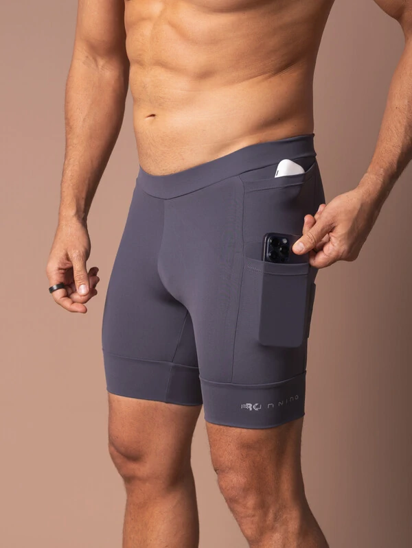 Bermuda Masculina de Corrida Performance Running Grey