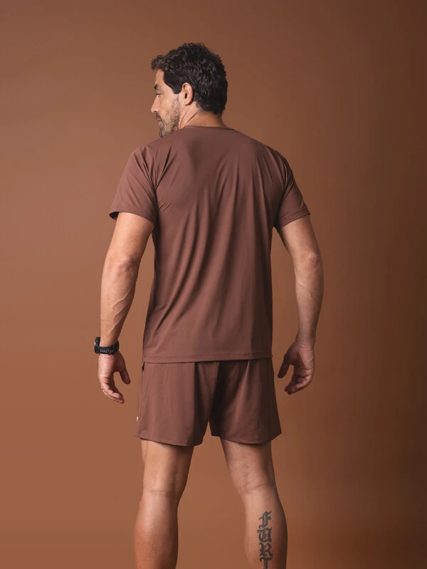 Camiseta UV Masculina Grounded Cocoa