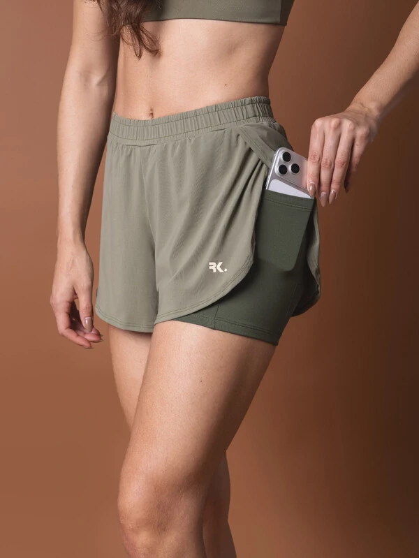 Shorts 2x1 Grounded Green