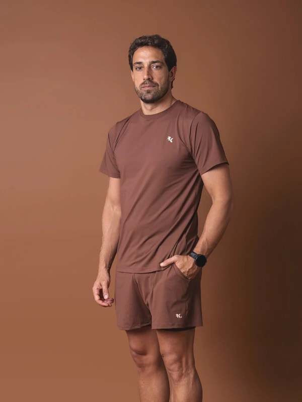 Camiseta UV Masculina Grounded Cocoa