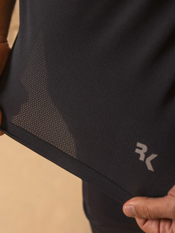 Camiseta de Corrida Masculina UV Running Blackout