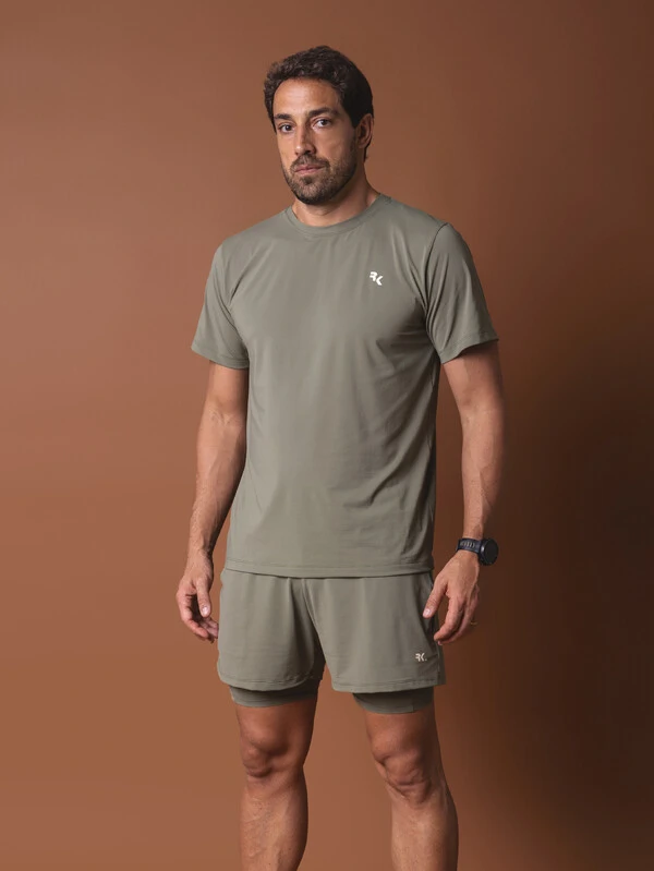 Camiseta UV Masculina Grounded Green