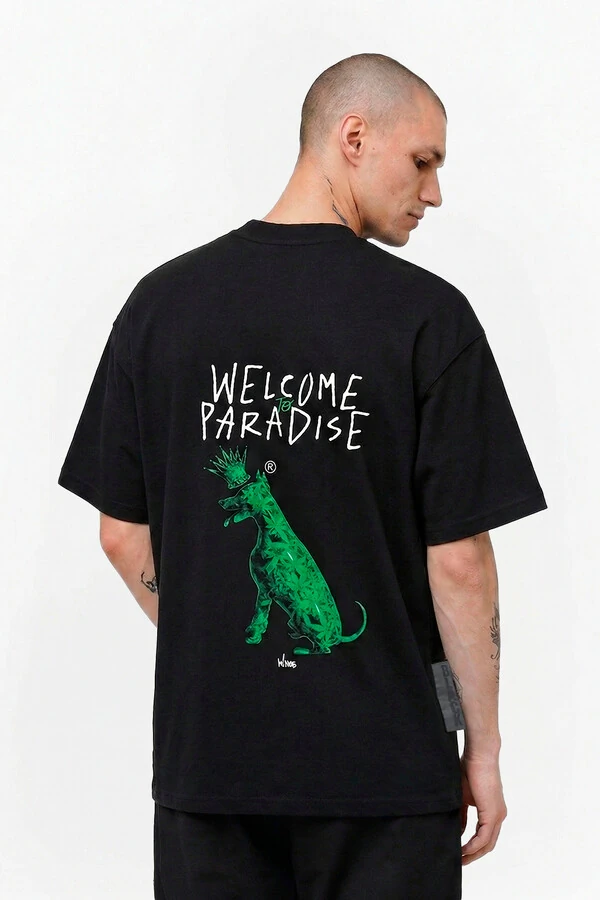 T-shirt Oversized Story Dog Weed Double Face