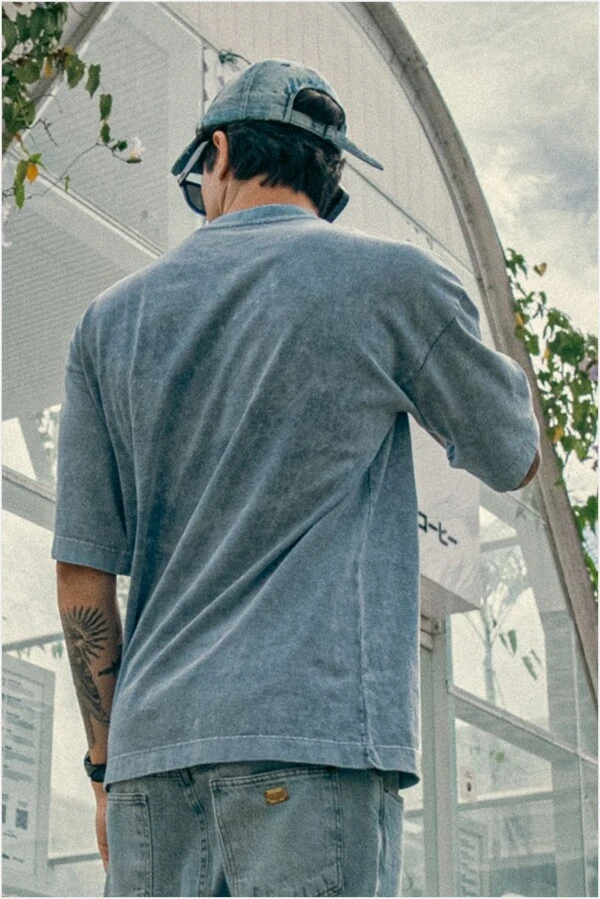 T-Shirt Oversized Stoned Dog Face Metal