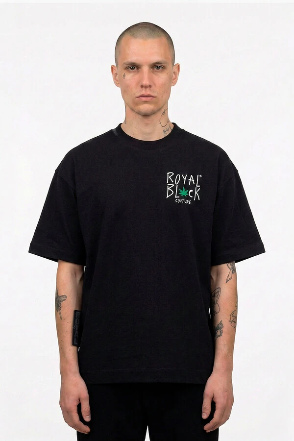 T-shirt Oversized Story Dog Weed Double Face