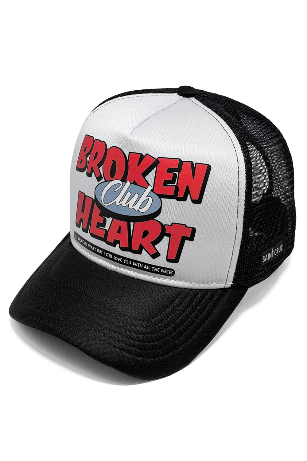 FotoBoné trucker retrô branco e preto Broken Heart