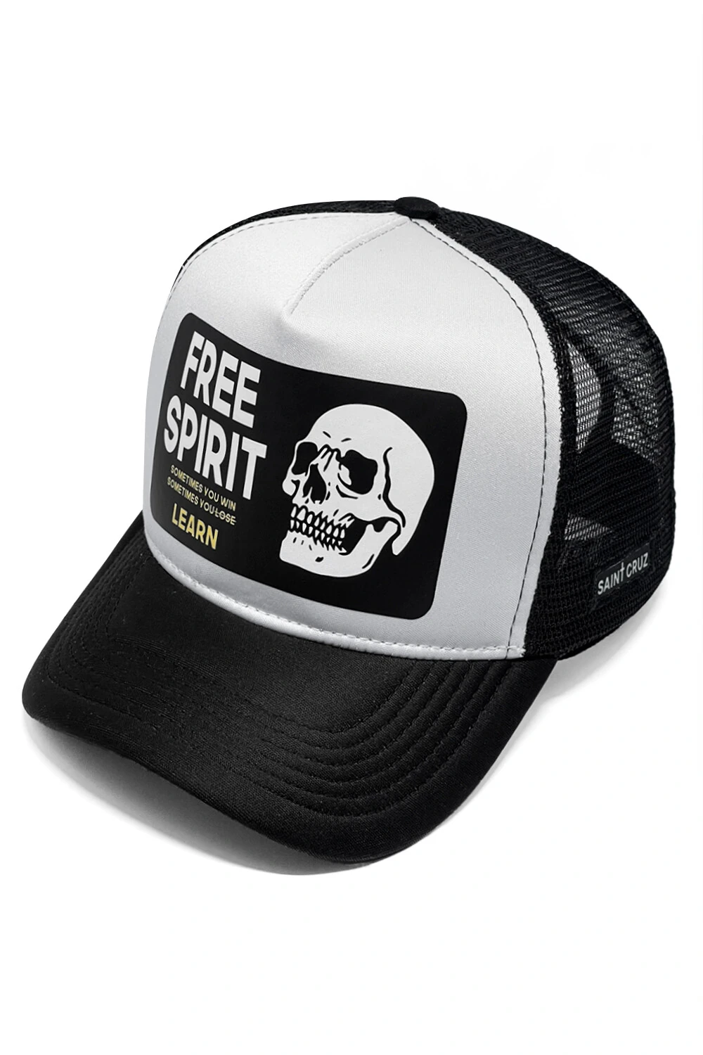 FotoBoné trucker retrô branco e preto Free Spirit
