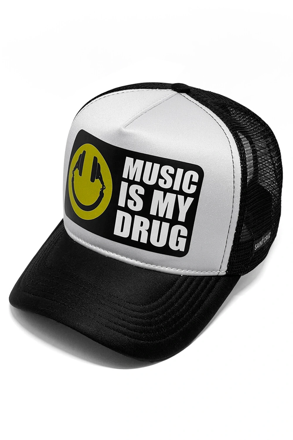 FotoBoné trucker retrô branco e preto Drug