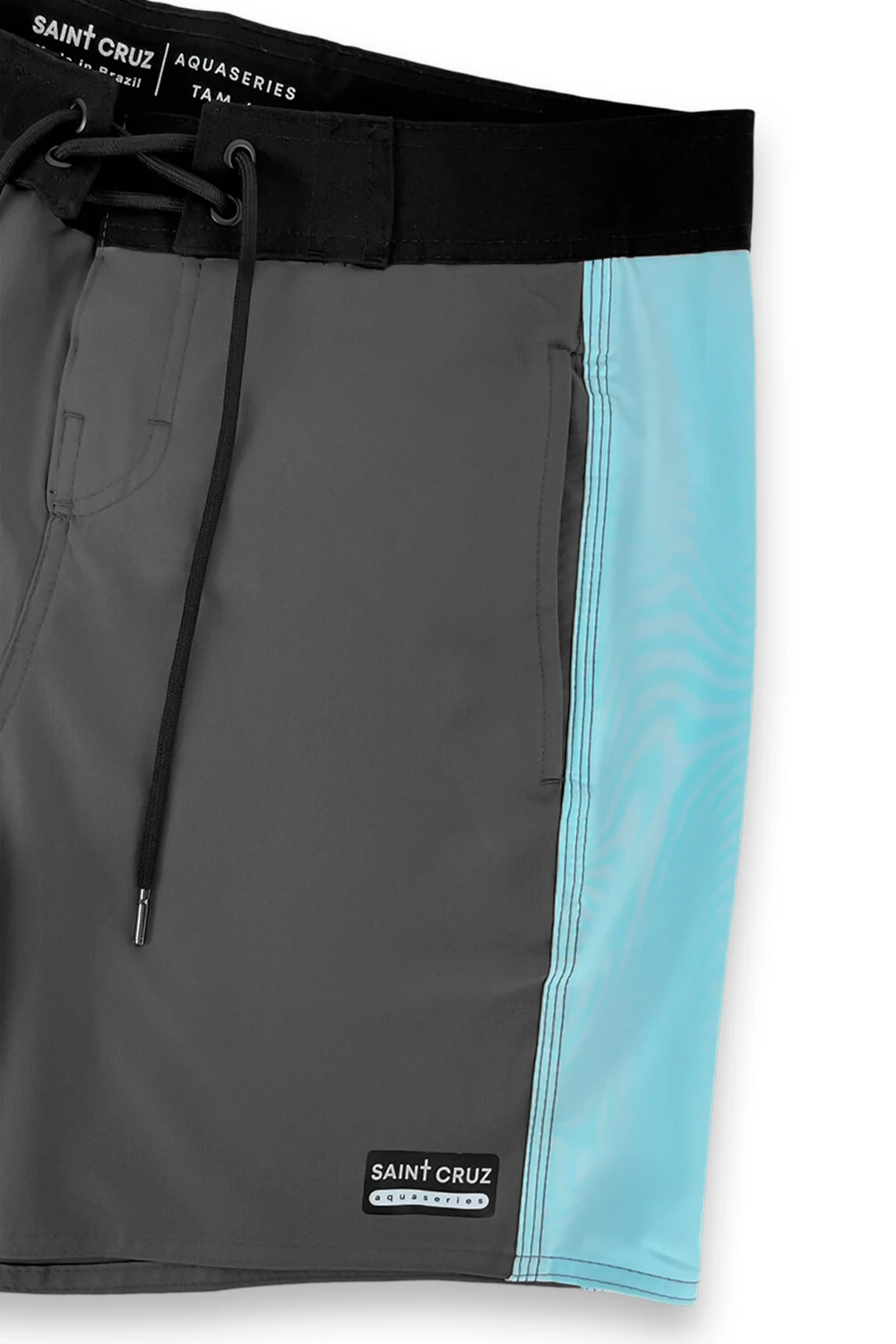 FotoBermuda retrô line Chumbo e Azul Claro