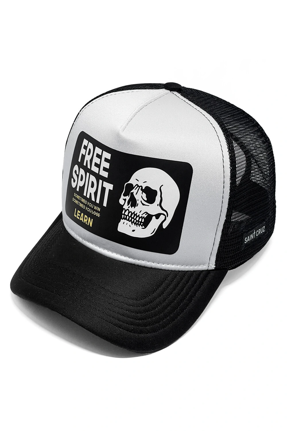 FotoBoné trucker retrô branco e preto Free Spirit