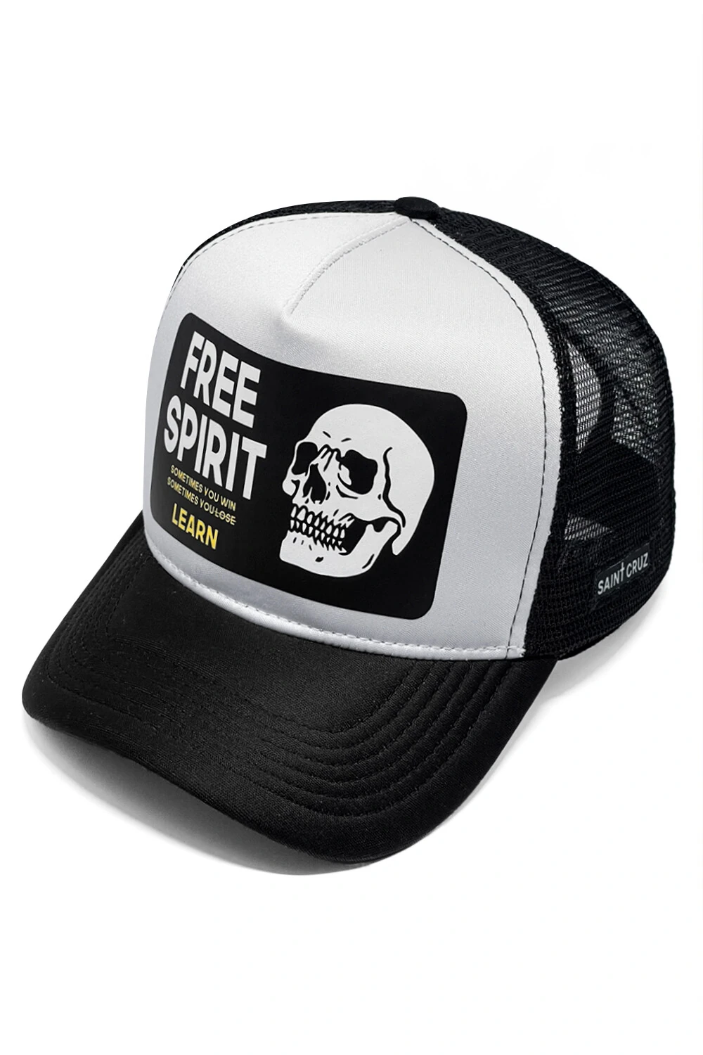 FotoBoné trucker retrô branco e preto Free Spirit