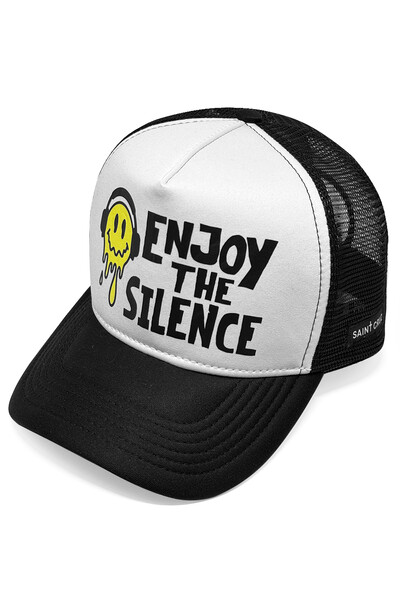 FotoBoné trucker retrô branco e preto Enjoy The Silence