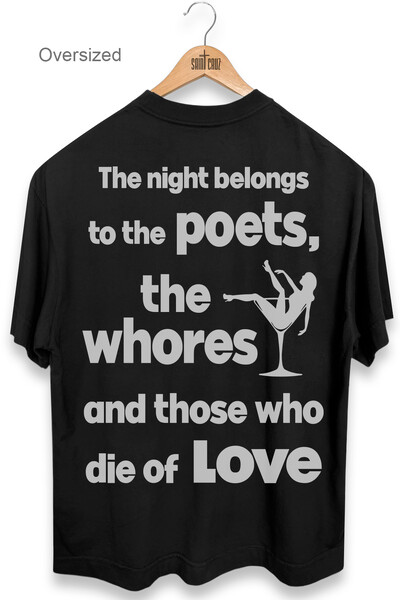 Foto Camiseta oversized preta Poets