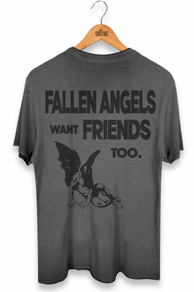 Foto Camiseta estonada cinza Fallen Angels