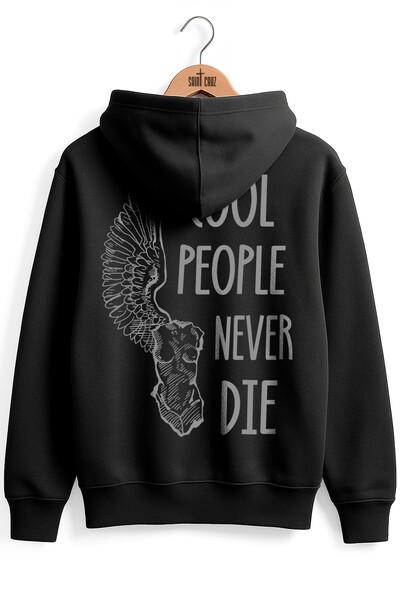 Foto Blusa puff de moletom preto Never Die