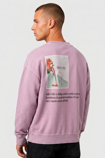 Foto Blusa oversized de moletom estonado lilás Milk