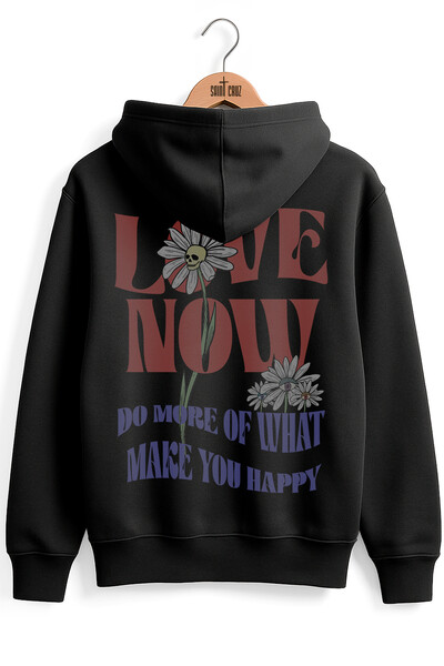 Foto Blusa puff de moletom preto Love Now Collors