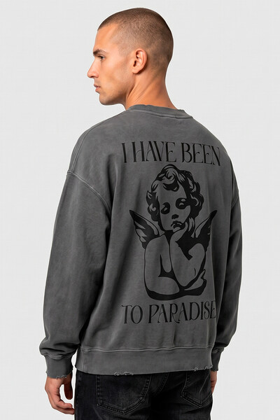 Foto Blusa oversized de moletom estonado chumbo Paradise