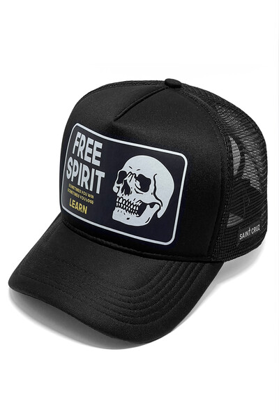 Foto Boné trucker retrô preto Free Spirit