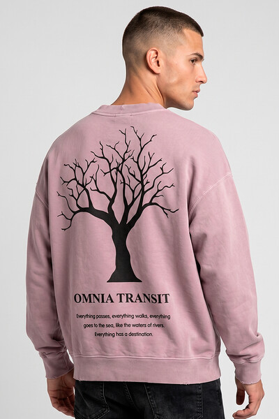 Foto Blusa oversized de moletom estonado lilás Omnia Transit