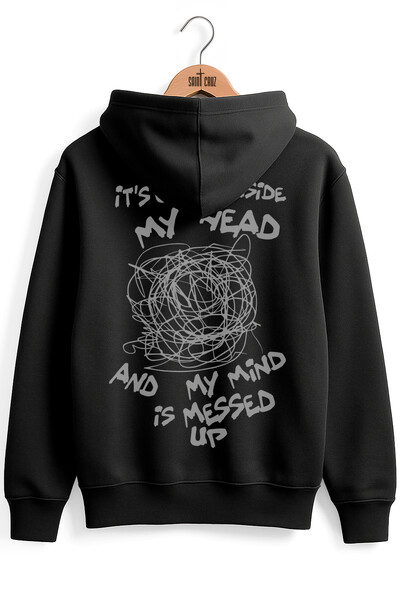 Foto Blusa puff de moletom preto Head