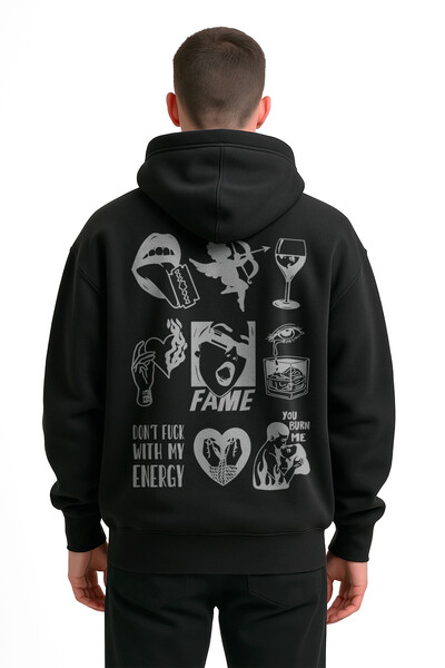FotoBlusa puff de moletom preto Fame