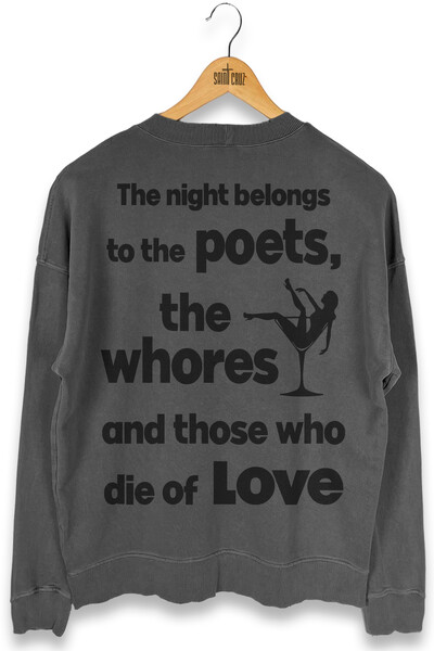Foto Blusa oversized de moletom estonado chumbo Poets