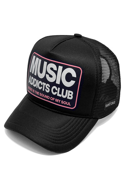 Foto Boné trucker retrô preto Music Club