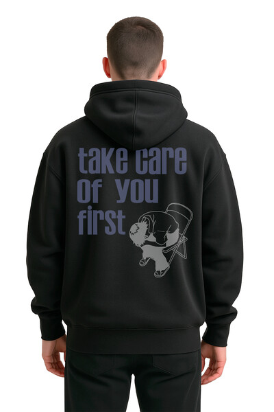 FotoBlusa puff de moletom preto Take Care