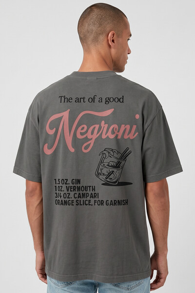 Foto Camiseta oversized estonada chumbo Negroni