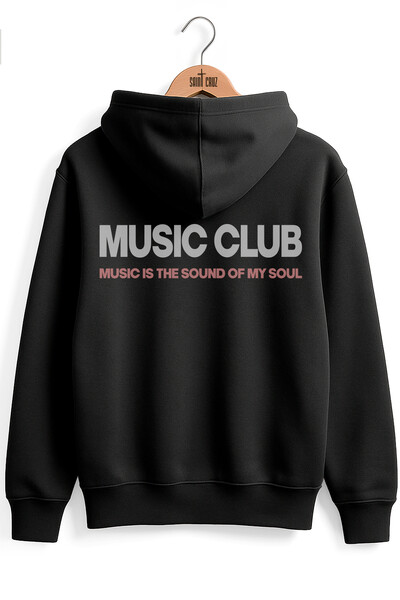 Foto Blusa puff de moletom preto Music Club