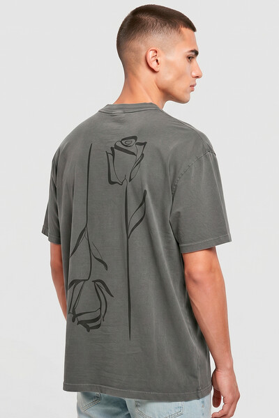 Foto Camiseta oversized estonada chumbo Double Rose