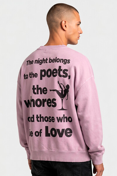 Foto Blusa oversized de moletom estonado lilás Poets