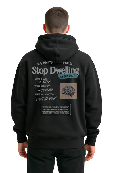 FotoBlusa puff de moletom preto Stop Dewelling