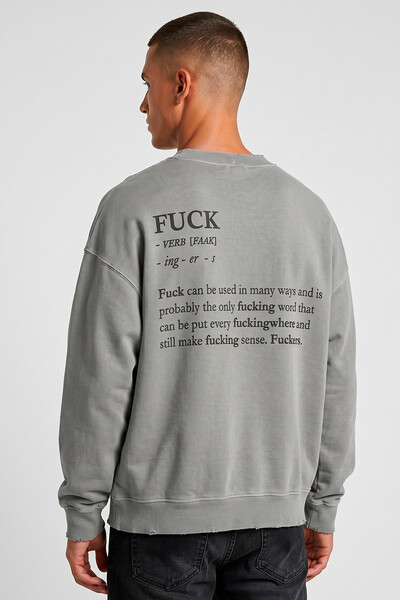 Foto Blusa oversized de moletom estonado cinza Verb