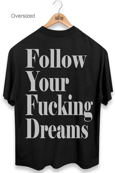 Foto Camiseta oversized preta Dreams Back