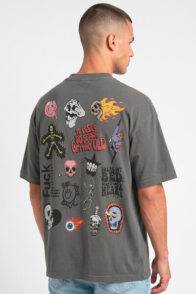 Foto Camiseta oversized estonada chumbo Blend