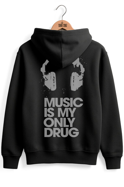 Foto Blusa puff de moletom preto Drug