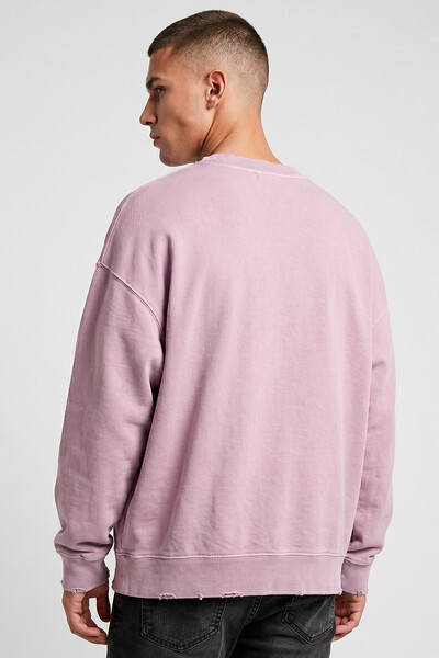 FotoBlusa oversized de moletom estonado lilás Enjoy The Silence Front
