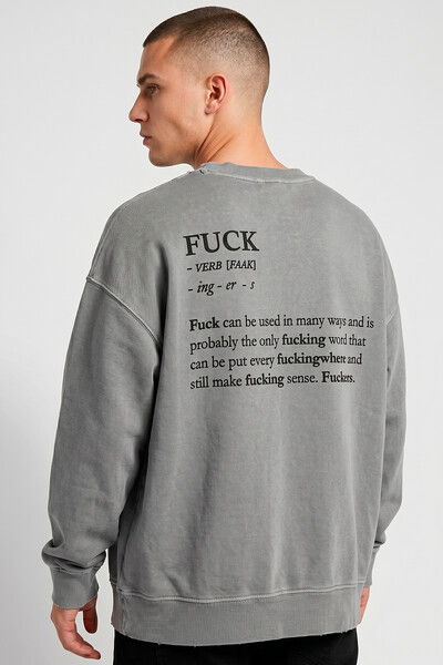 Foto Blusa oversized de moletom estonado cinza Verb
