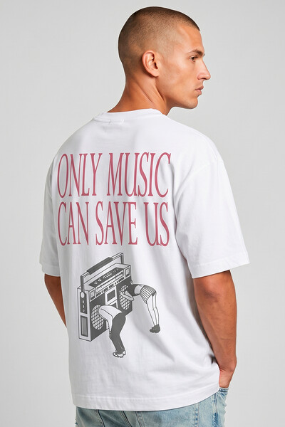 Foto Camiseta oversized branca Only Music