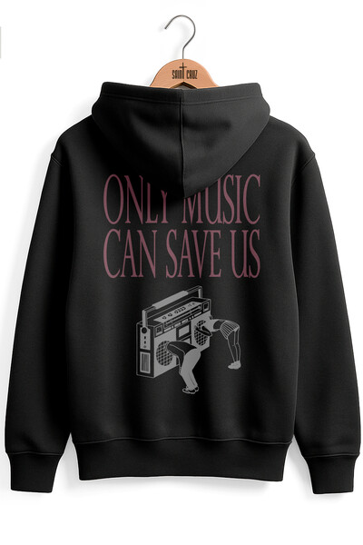 Foto Blusa puff de moletom preto Only Music