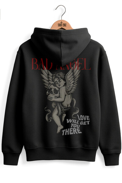Foto Blusa puff de moletom preto Bad Angel